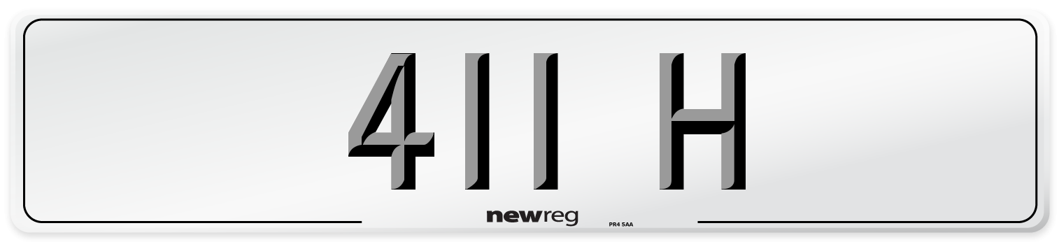411 H Number Plate from New Reg